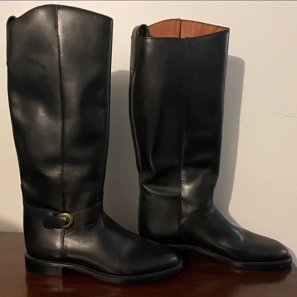 New Nine West size 8.5 Black Leather Riding Boots - Ralph Lauren style